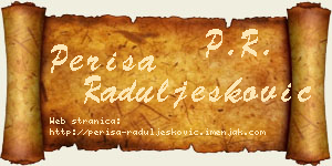 Periša Raduljesković vizit kartica